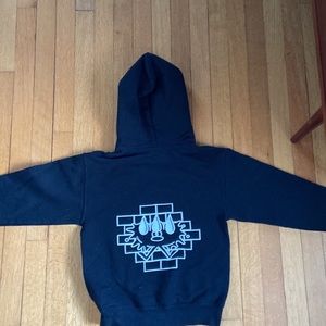 Clawmoney a LES NYC brand sweatset hoodie and pant 2pc set black white sz M/10